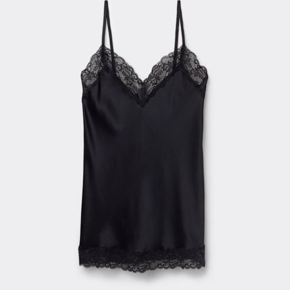 Intimissimi Lace and Silk Top in Black - Picture 4 of 4